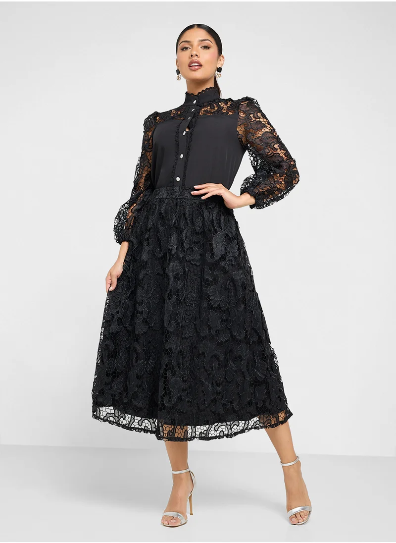 ايلا Lace Top & Skirt Set