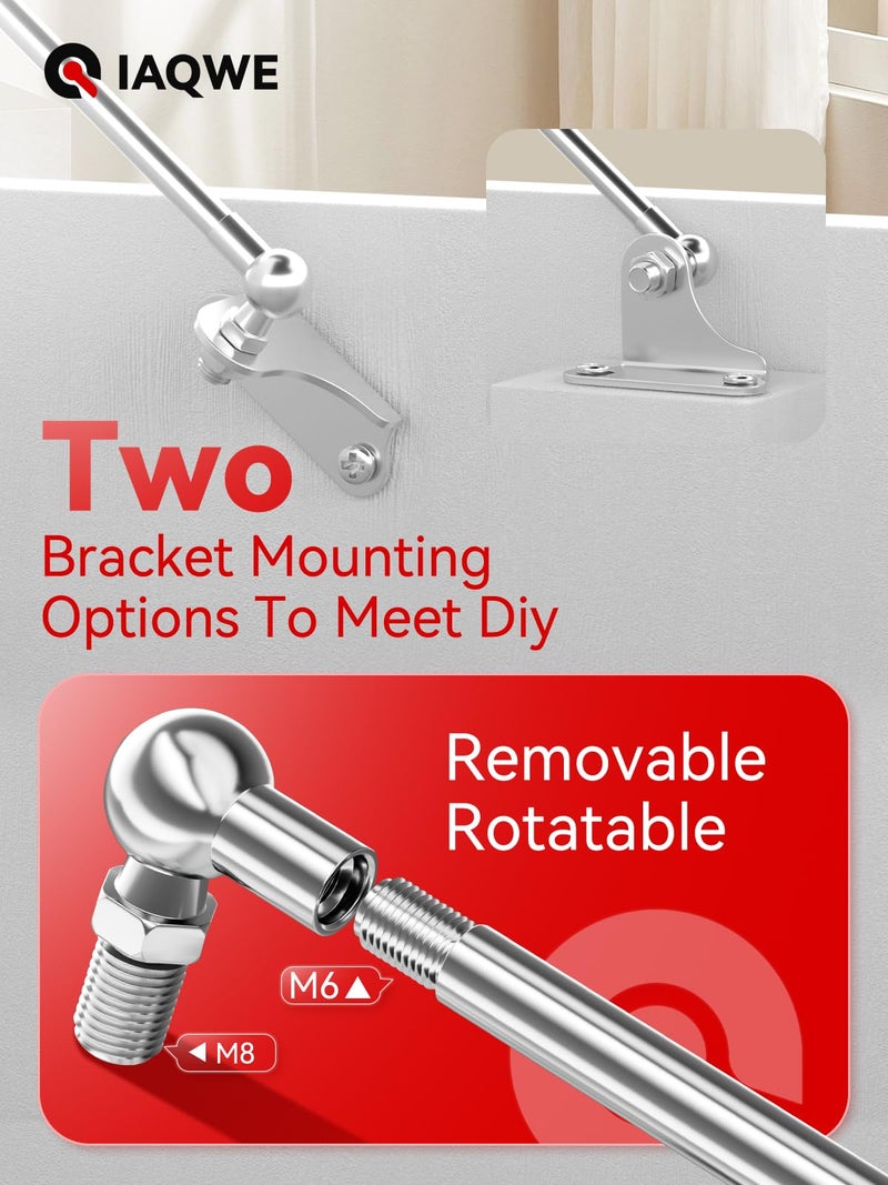 IAQWE 15Inch 100Lbs/ 445N Lift Support Gas Struts Spring Shock with L Brackets for RV Bed Heavy Duty TV Cabinet Window Toolbox Lid Floor Hatch Door Trash Bin Cover (Suitable for 80-110 pounds Lid) - Image 3