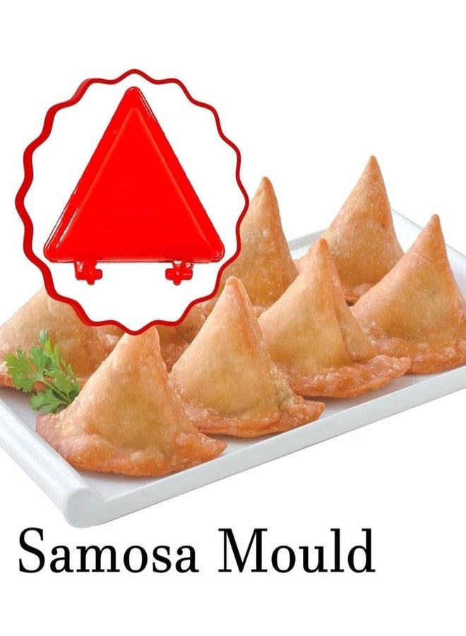 Dweezhet Plastic Gujiya Modak Samosa Kachori Making Mould Set with Ladoo Mould Spoon Combo Pack Kitchen Tool Pie Maker Multicolor (4pcs) - Image 3