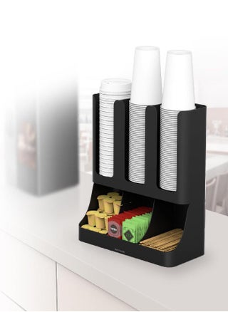 Mind Reader 6 Compartment Upright Breakroom Coffee Condiment and Cup Storage Organizer, Black, 13.5 x 4.30 x 12 - pzsku/Z4BA263E7E7D22812EC4FZ/45/_/1693217767/f0810dca-d5ff-4835-bda4-d95bc8a50070