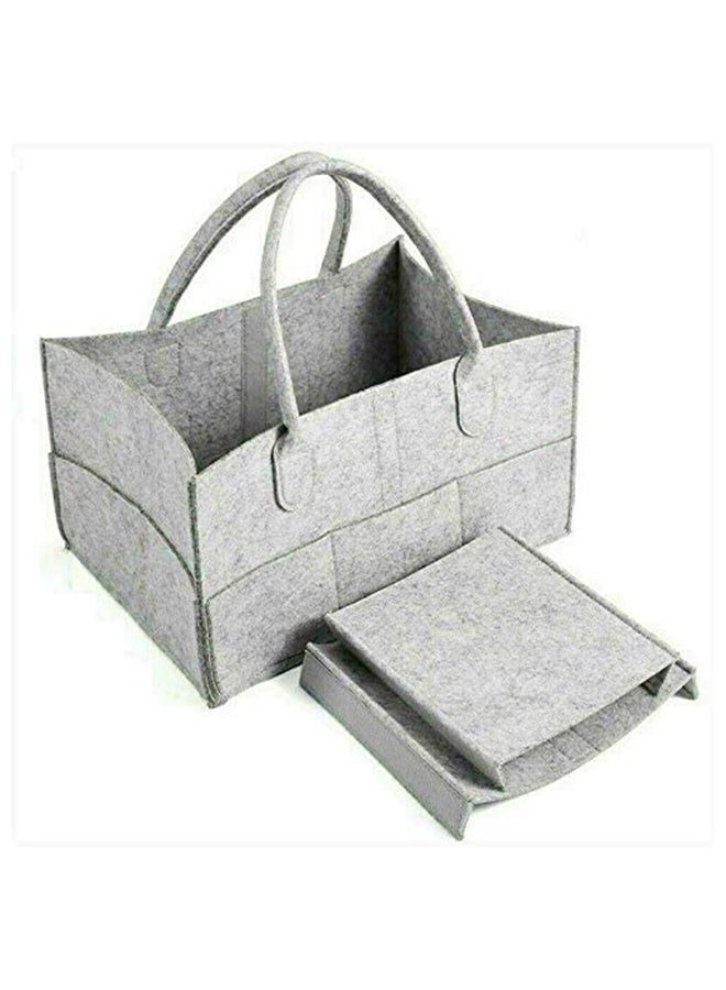 Baby Diaper Organizer Basket Nursery Diapers Table Caddy Bag - Grey - Image 4