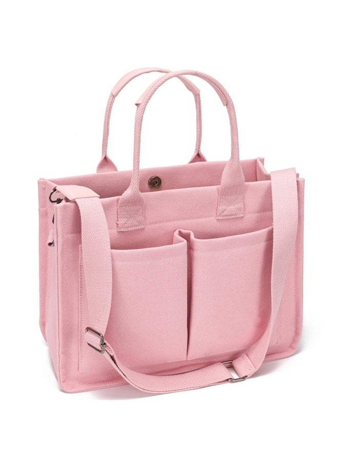 Tote Bag for Women Work - Everyday Bag with Pockets Crossbody Nursing Bag for Work Travel Nurse Gift-pink  - Image 1
