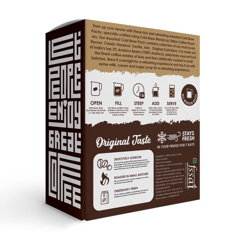 Toffee Coffee Roasters | Assorted Cold Brew Bags | Free Mason Jar | Easy Brew Coffee | Cold Brew Coffee | Pack of 8 Bags | 100% Arabica Coffee | Makes 32 Cups of Coffee - Image 3