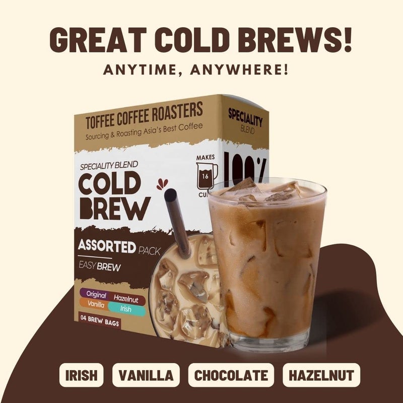 Toffee Coffee Roasters | Assorted Cold Brew Bags | Free Mason Jar | Easy Brew Coffee | Cold Brew Coffee | Pack of 8 Bags | 100% Arabica Coffee | Makes 32 Cups of Coffee - Image 5