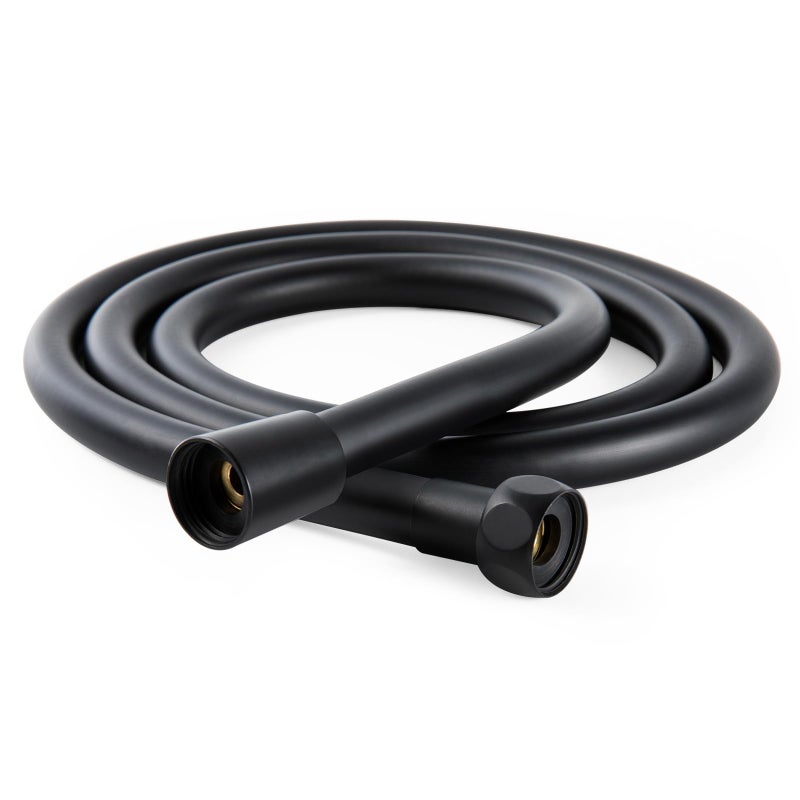 خرطوم الدش OFFO UltraFlex الفاخر PVC للحمام رأس دش محمول مرن مع إدخال نحاسي وصمولة للاستحمام الحيوانات الأليفة 80 بوصة باللون الأسود غير اللامع