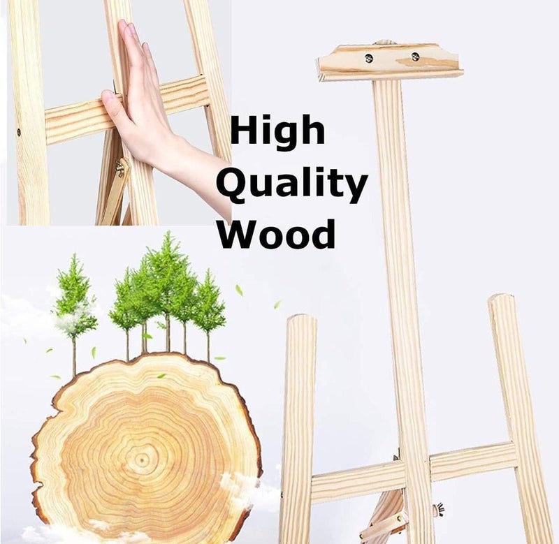 VRB DecTM Wooden Foldable/Adjustable Easel Stand for displaying Great Artwork Sketch,Art Painting,Canvas,Business Promotions, Display, Artist Students (6 Feet - 1 Pcs) - Image 4