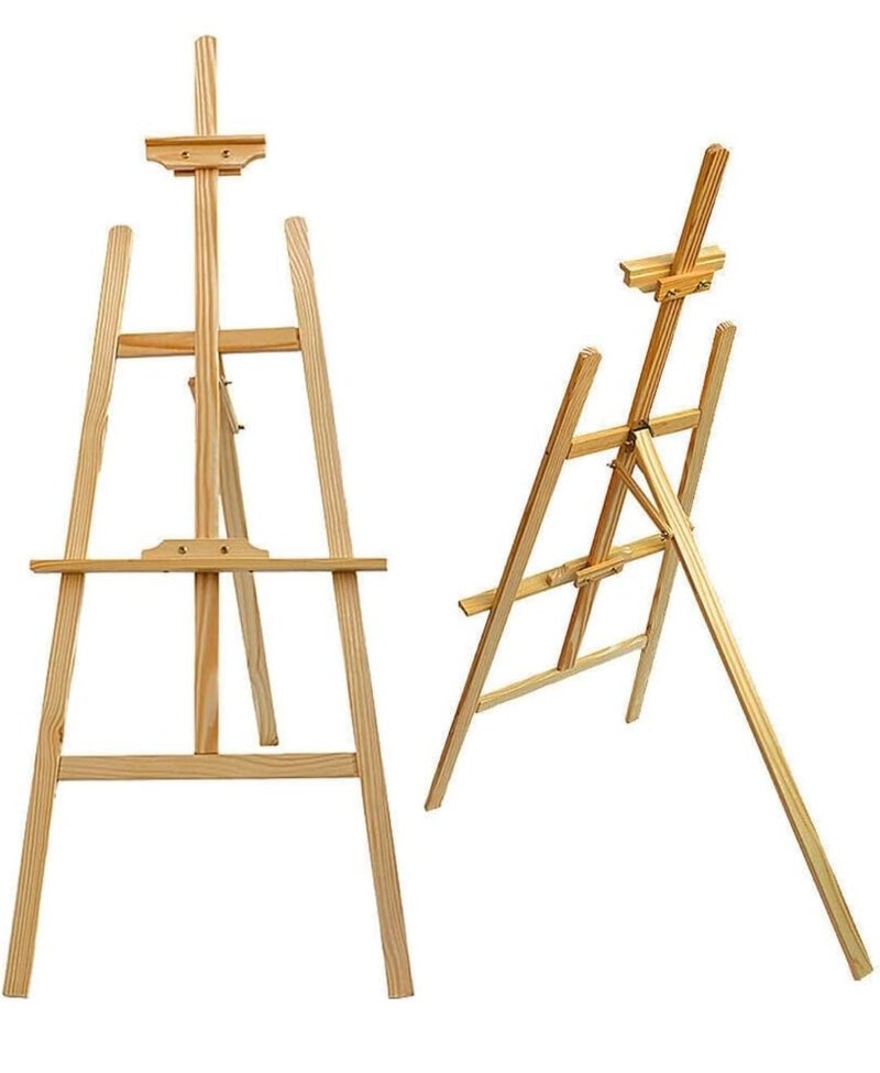 VRB DecTM Wooden Foldable/Adjustable Easel Stand for displaying Great Artwork Sketch,Art Painting,Canvas,Business Promotions, Display, Artist Students (6 Feet - 1 Pcs) - Image 2