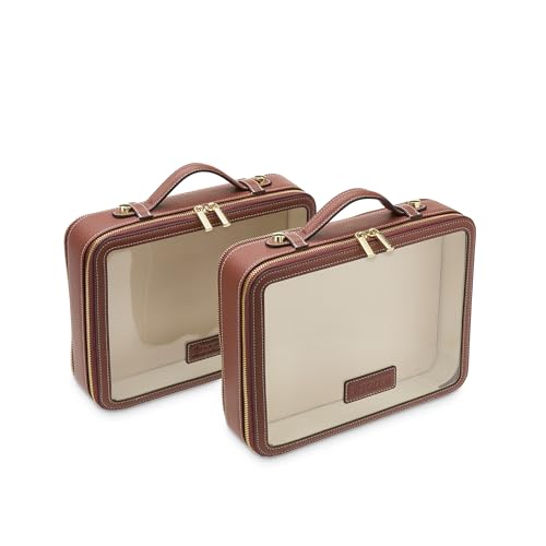 ETOILE - Large Twin Cosmetic Case Ginger Brown - Dual Compartment Cosmetic Beauty Organizer & Toiletry Case - Image 3