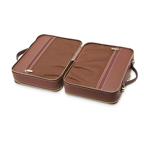ETOILE - Large Twin Cosmetic Case Ginger Brown - Dual Compartment Cosmetic Beauty Organizer & Toiletry Case - Image 5