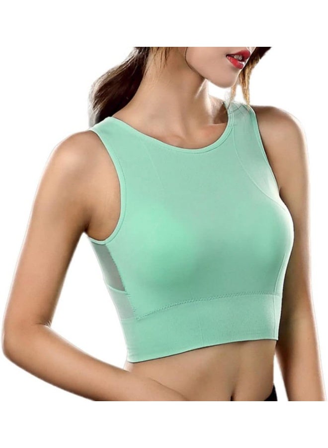 Rubik Sports Bra for Women, Shockproof Quick Dry Padded Seamless Sports Bra for Yoga Gym Training Running Workout Fitness (Green, Large) - Image 1