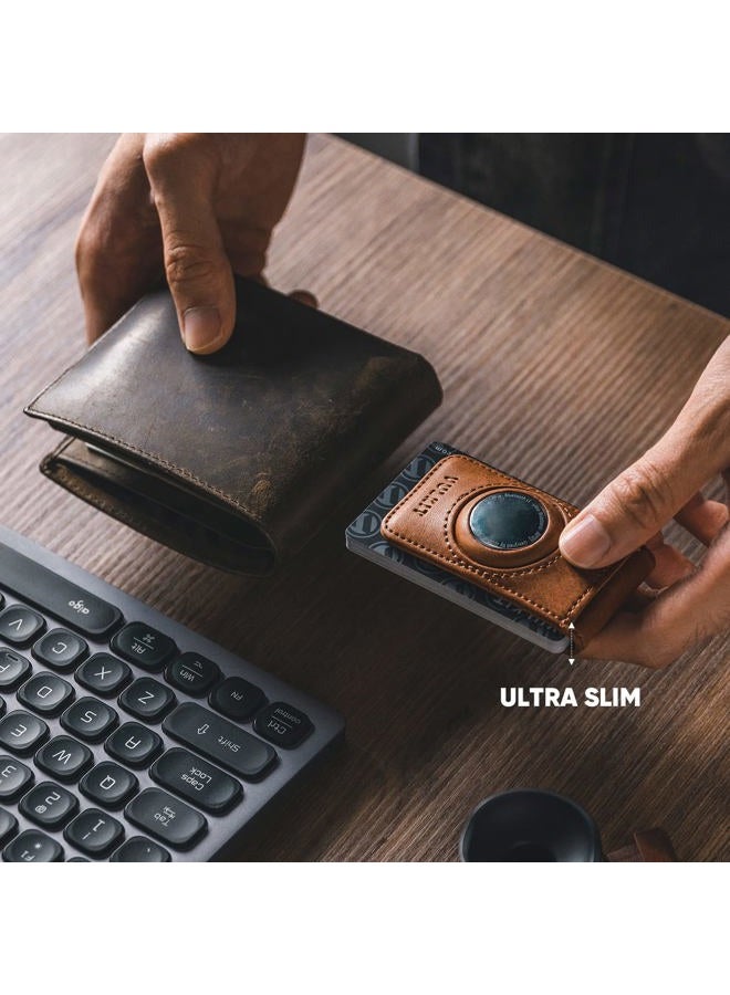VULKIT Magnetic Money Clip with Airtag Case for Mens, Brown, Slim, Gift for Men - Image 4