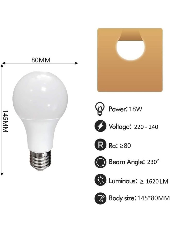 Melfi 18W Led Bulb 3000K Warm White, 1620 Lumens For Home Indoor Lighting, Offices, Hospital Etc... (Pack Of 3) - Image 2