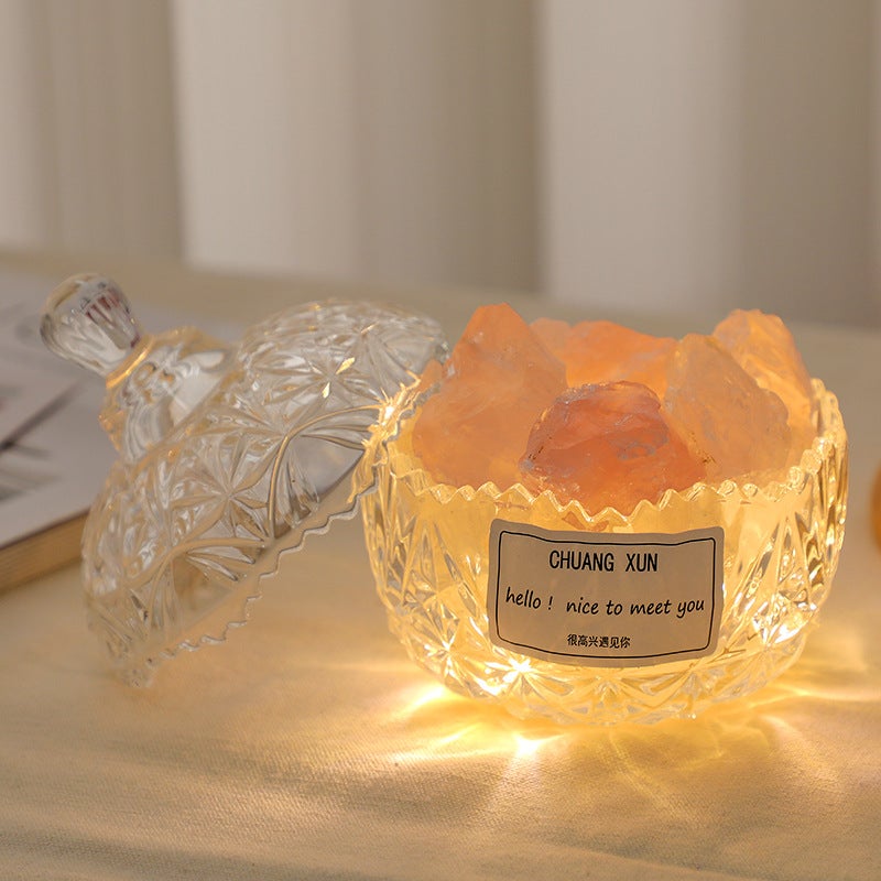 Crown Fireless Aromatherapy Diffuser Stone Ornaments Luminous Crystal Home Indoor Essential Oil Night Light Fragrance Birthday Gift - Image 1