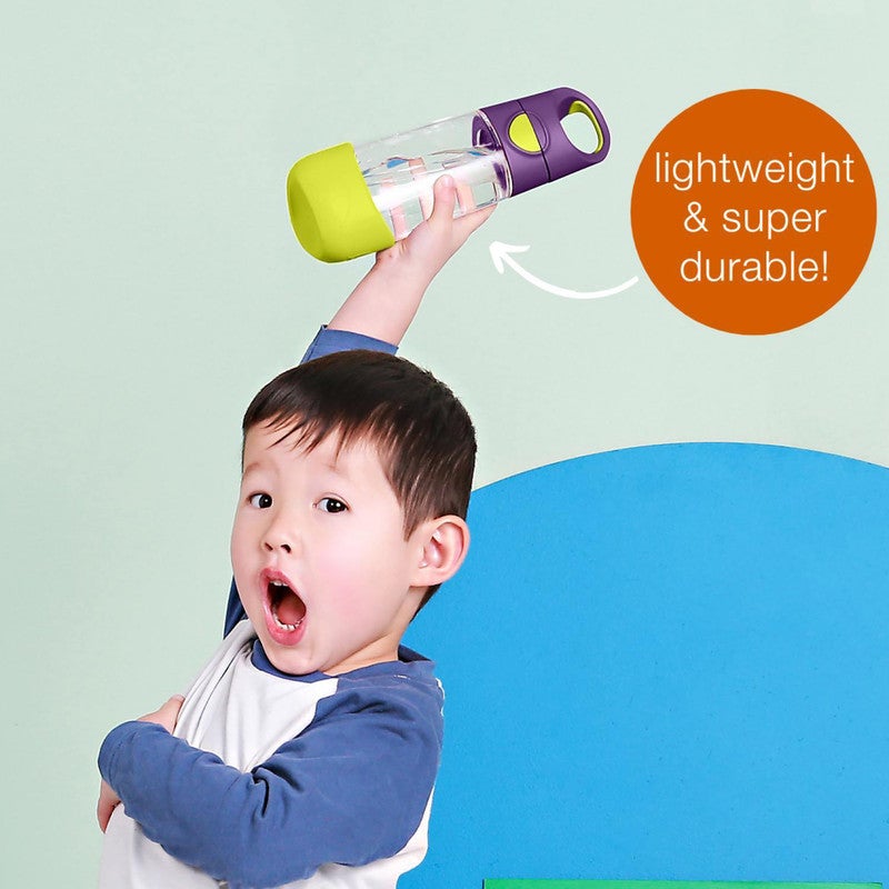B.Box Big Kids Tritanâ„¢ Drink Bottle with Straw | Leakproof Push Button Lid | Ergonomic Triangle Grip | BPA-Free Reusable Water Bottle for School Kids | 600ml-Blue Blaze - Image 4
