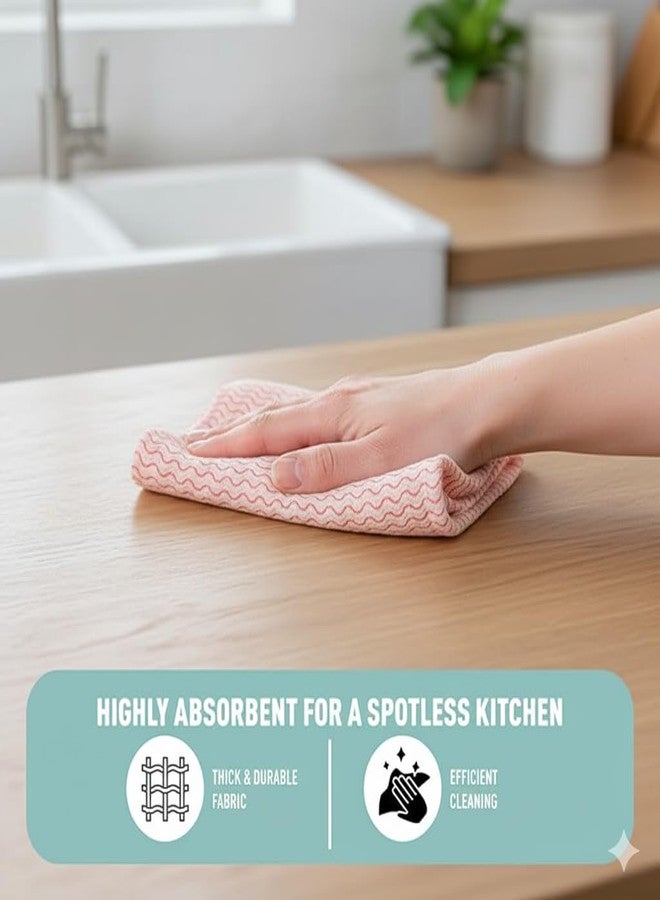 7Shield Non-Woven Kitchen Towel Roll, Multicolor, 23 x 25 cm, (Pack of 1) 40 Pulls Per Roll, Washable, Reusable, Highly Absorbent, for Daily Use (Pink, 40) - Image 2