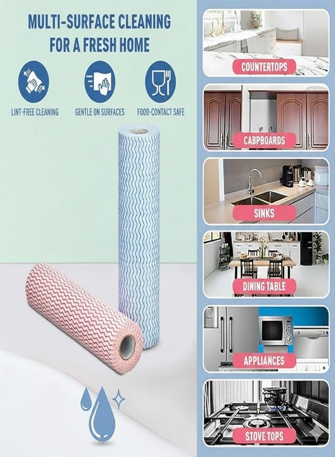 7Shield Non-Woven Kitchen Towel Roll, Multicolor, 23 x 25 cm, (Pack of 1) 40 Pulls Per Roll, Washable, Reusable, Highly Absorbent, for Daily Use (Pink, 40) - Image 4