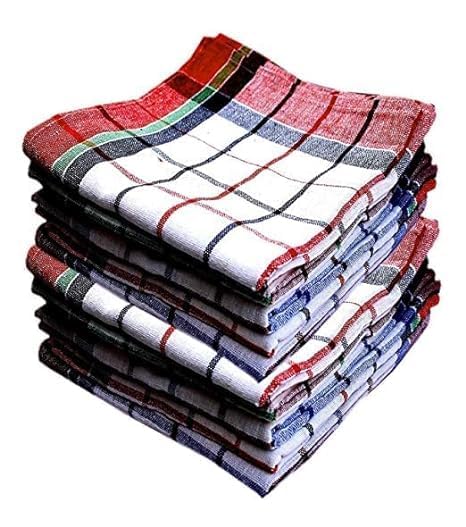Cotton Kitchen Napkins Plaid Pattern Roti Chapati Cover Pack of 6 Multicolour - Image 2