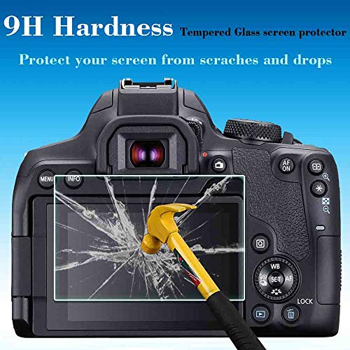 ULBTER Rebel T8I Screen Protector Appliable for Canon EOS Rebel T8i / EOS 850D Camera & Hot Shoe Cover [2+3Pack], 0.3mm 9H Hardness Tempered Glass Saver Anti-Scrach - Image 3