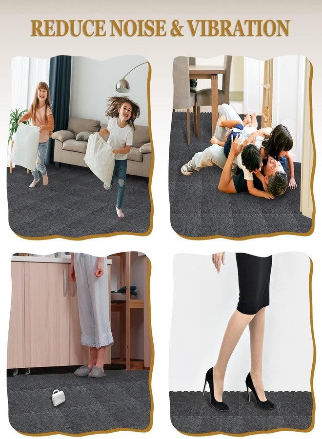 BXI Soundproof Interlocking Rug Pad 24 Pcs, 11x 11 x 0.32 inches Non Slip Rug Pads, High Density Noise Reduction Puzzle Felt Carpet Padding, Rug Mat Protects and Adds Cushion for Hardwood Floor - Image 4