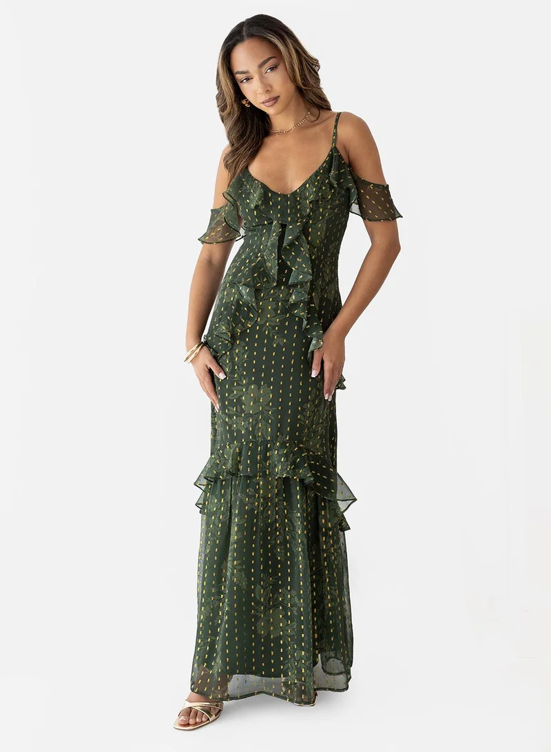 Anaya With Love Ruffle Detail Strappy Maxi Dress
