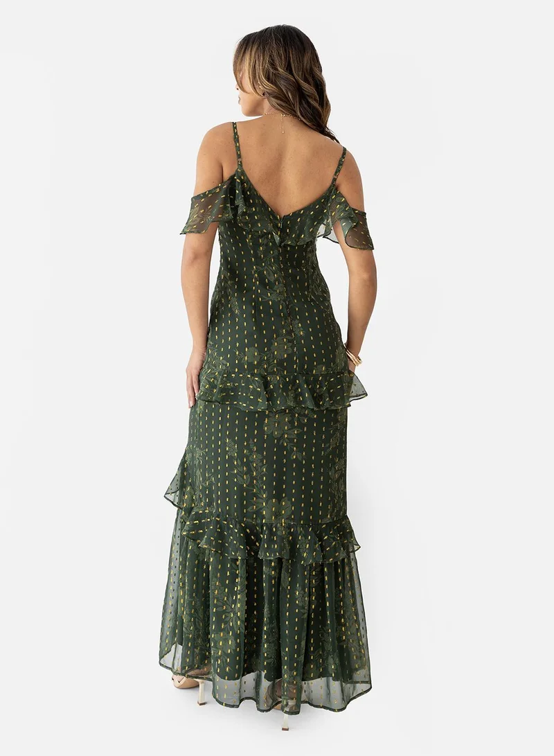 Anaya With Love Ruffle Detail Strappy Maxi Dress