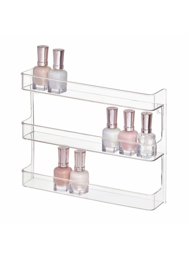 InterDesign Idesign Clarity Bpa-Free Plastic Wall Mount 3-Shelf Storage Rack - 8.78" X 2.02" X 11.07", Clear - Image 1