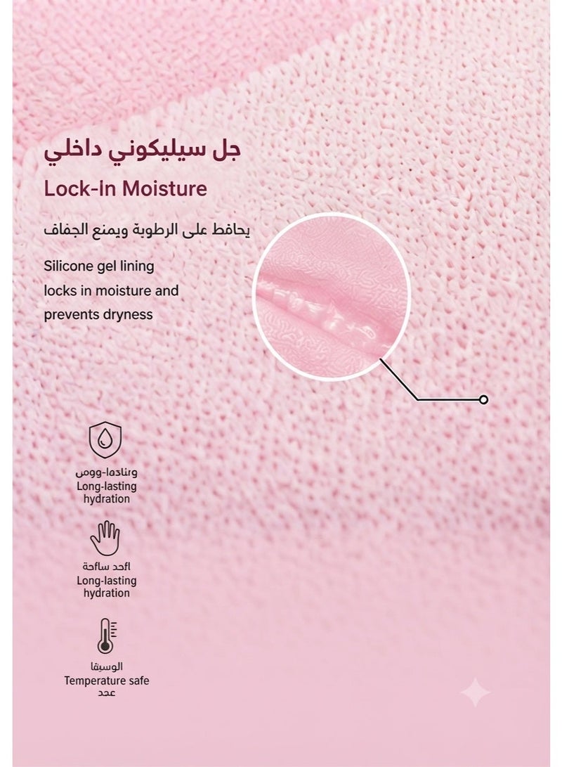 قفازات جل مرطبة لليدين – قفازات سبا قطنية مع بطانة جل سيليكون لترطيب اليدين طوال الليل، لعلاج الجفاف والتشققات، قابلة لإعادة الاستخدام - Image 4