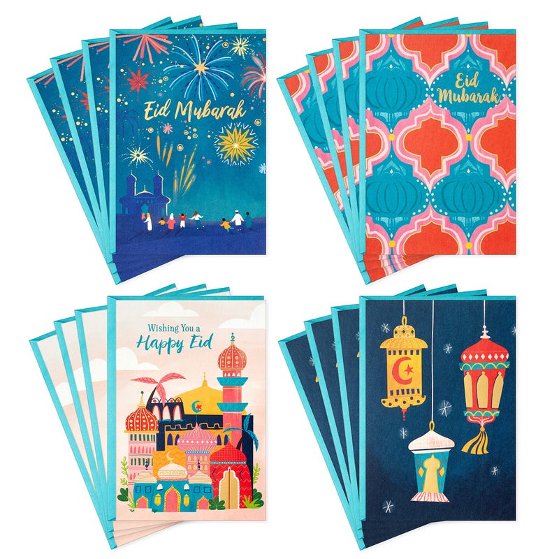Hallmark Eid al-Fitr or Eid Al-Adha Cards Assortment  Eid Mubarak (16 Cards with Envelopes) (5EIR1001) - Image 1