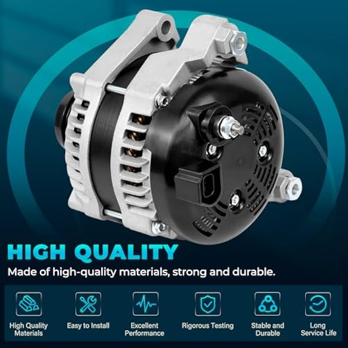 CNYGO 1042110261 Alternator Compatible with 2017 2018 2019 2020 GMC Acadia, 2017-2020 Cadillac XT5, 2020 Cadillac XT6, 2019-2022 Chevy Blazer V6 3.6L 12V 170A High Output 6-Groove Pulley C/W 104211-0261 - Image 4