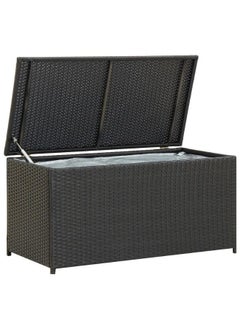 vidaxl vidaXL Garden Storage Box Poly Rattan 100x50x50 cm Black  - Image 1