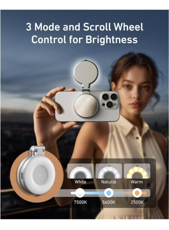 TELESIN C03 Magnetic Mobile Selfie Ring Light with Mirror, Extendable Stand & Adjustable Brightness – Compatible with Smartphones - Image 4