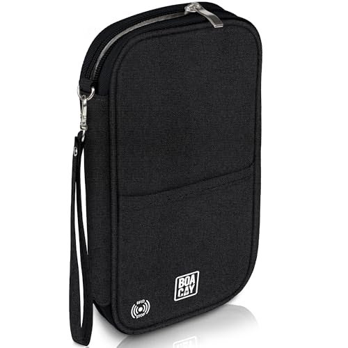 BOACAY Travel Document Organizer with RFID, Family Passport Holder, Wallet for Women & Men, Portable & Waterproof Case for Cards, Boarding Pass, Money - Image 1