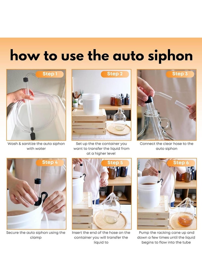 JOGAMS - Auto Siphon with Tubing 35x3x3cm Syphon Pump Kit Plastic Racking Cane Brewing Filter Ideal Carboy Bottle Making Tools - Image 1