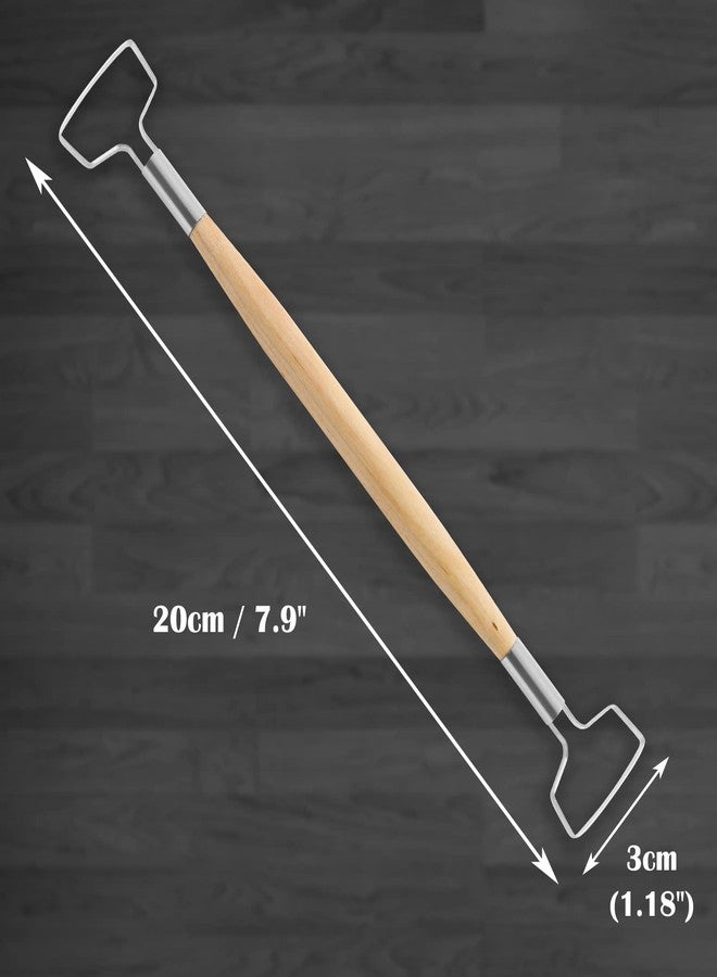 Suiwotin 2pcs Double Ended Clay Carving Tools, Wooden Handle Pottery Sculpting Tools, Ceramic Wax Modeling Trimming Tool for Smoothing, Sculpture Making - Image 3