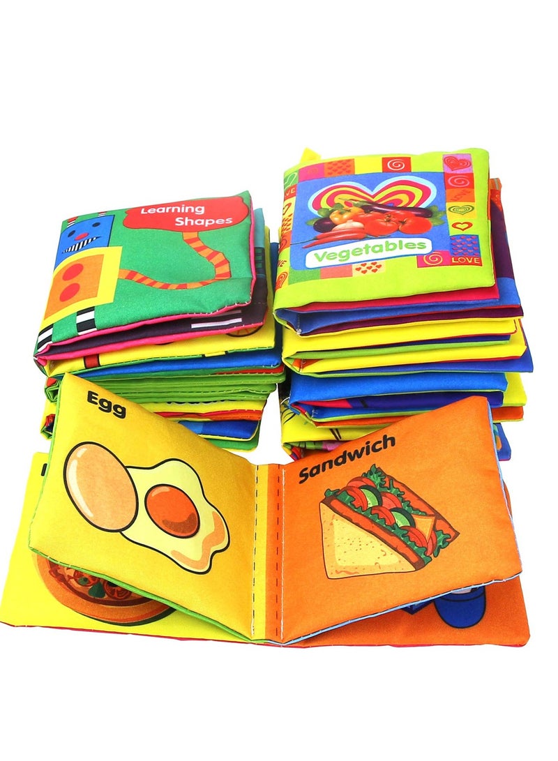 سيوسي مجموعة كتب الأطفال الناعمة، 8 قطع من القماش وكتب الحمام، مجعدة، قابلة للغسل، ألعاب تعليمية مبكرة غير سامة لحديثي الولادة والرضع والرضع والأطفال الصغار والأطفال والتعلم في مرحلة ما قبل المدرسة - Image 3