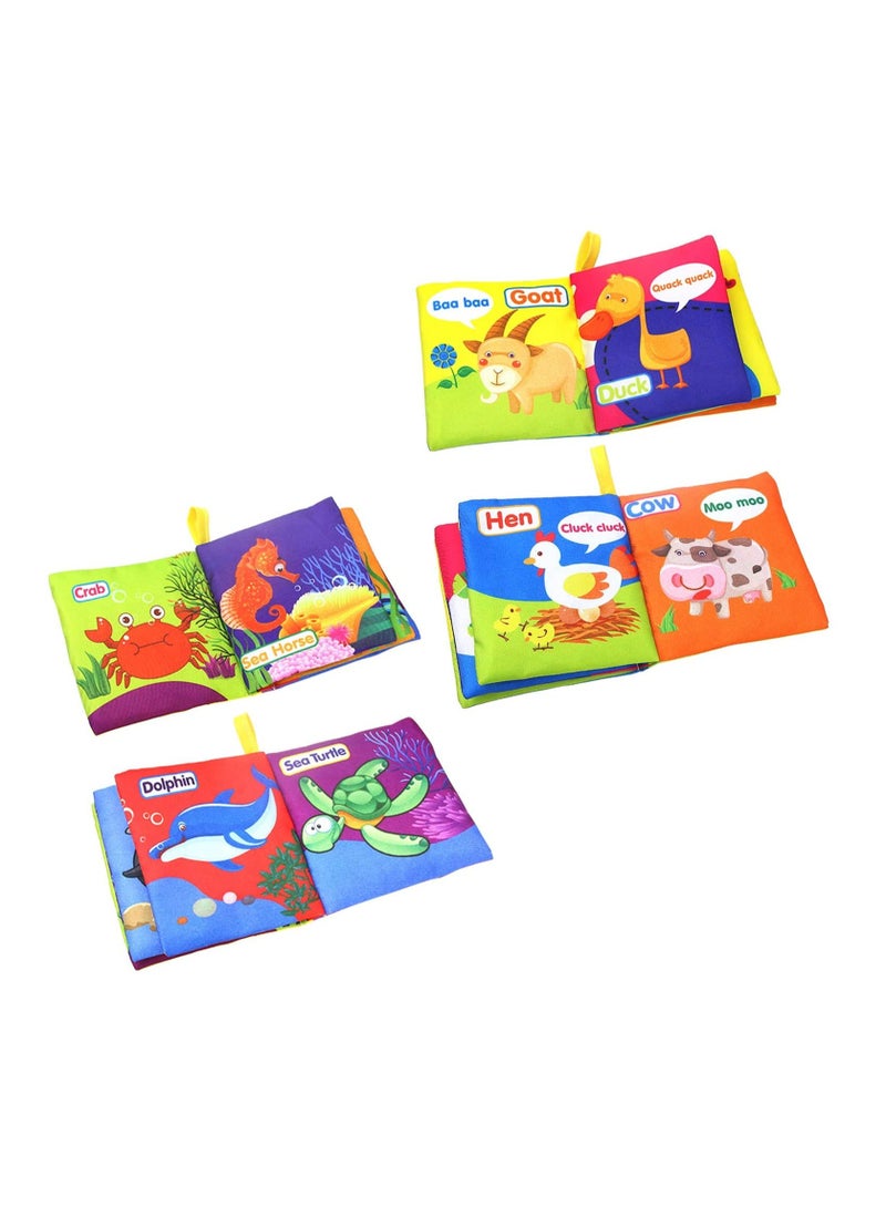 سيوسي مجموعة كتب الأطفال الناعمة، 8 قطع من القماش وكتب الحمام، مجعدة، قابلة للغسل، ألعاب تعليمية مبكرة غير سامة لحديثي الولادة والرضع والرضع والأطفال الصغار والأطفال والتعلم في مرحلة ما قبل المدرسة - Image 4