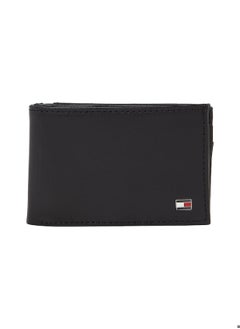 TOMMY HILFIGER Men's Eton Small Sleek Bifold Leather Wallet, Black  - Image 1