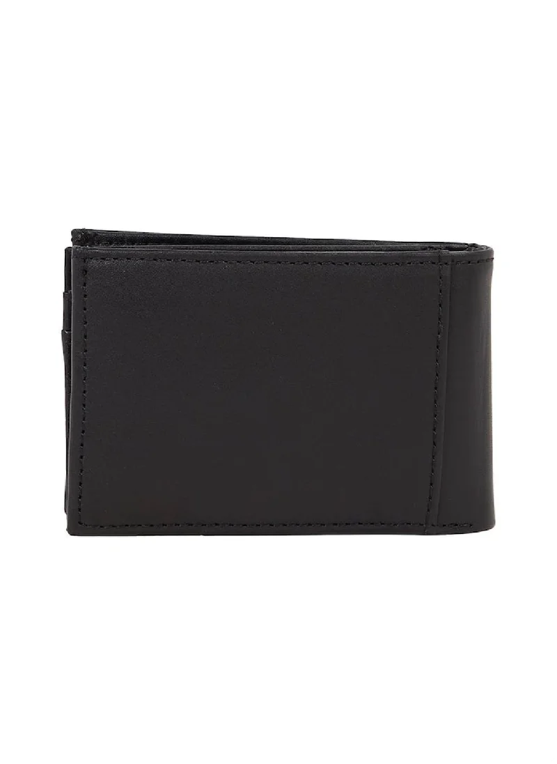 TOMMY HILFIGER Men's Eton Small Sleek Bifold Leather Wallet, Black