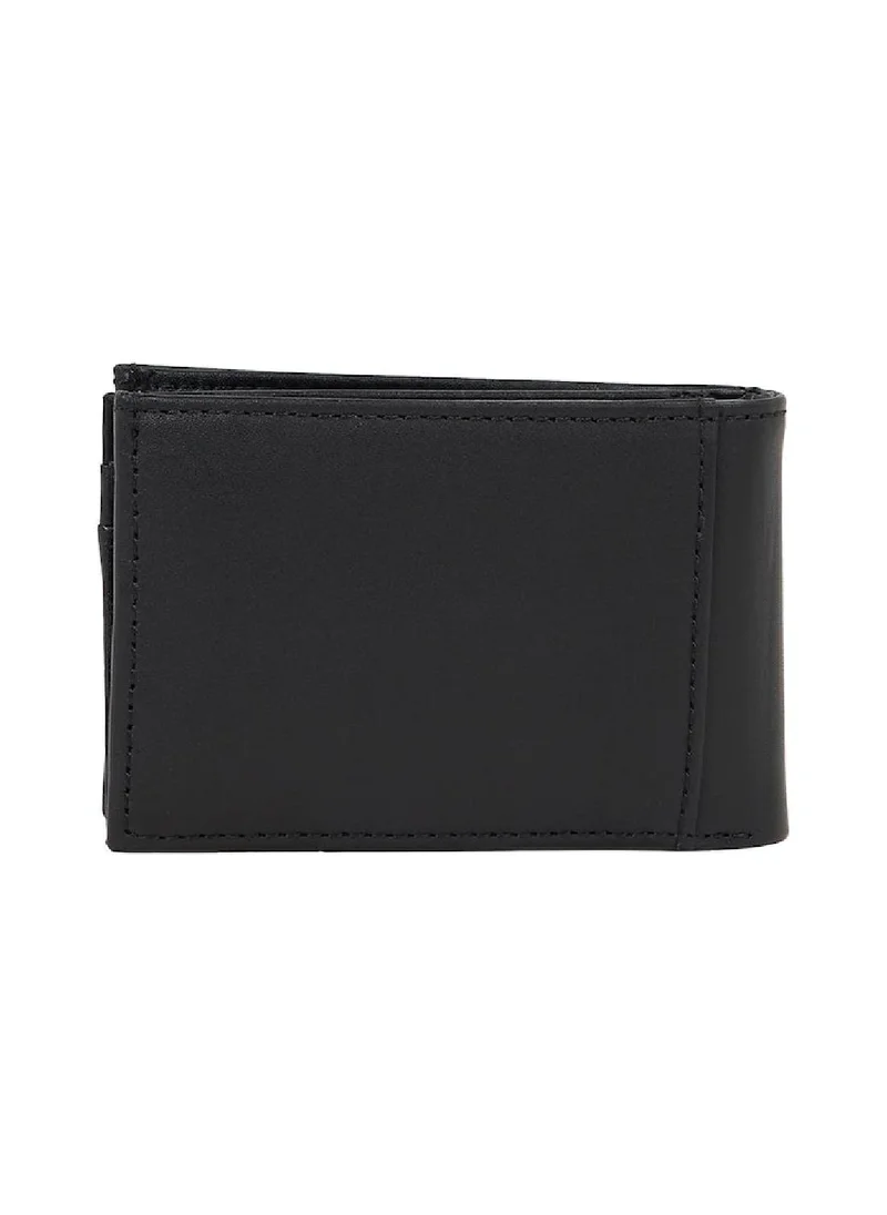 TOMMY HILFIGER Men's Eton Small Sleek Bifold Leather Wallet, Black