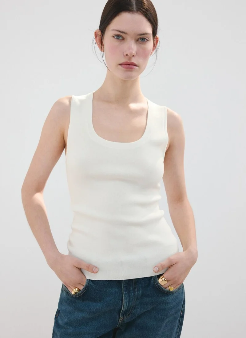 مانجو Round-neck knitted top