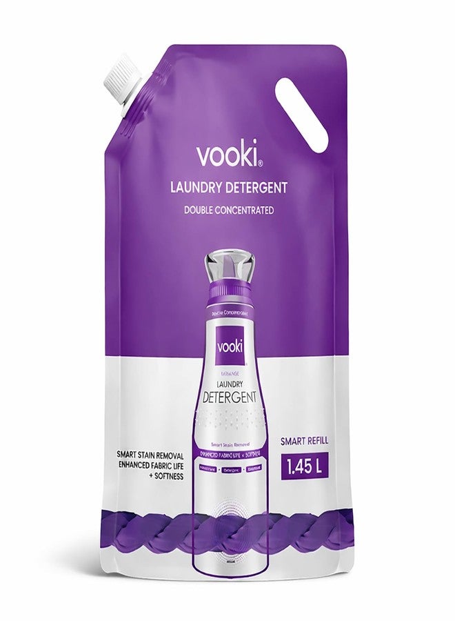 فوكي عبوة إعادة تعبئة سائل غسيل الملابس فوكي بايوسينس للغسالات ذات التحميل العلوي والأمامي، بتركيبة مركزة مضاعفة لإزالة البقع الصعبة، وتحسين عمر الأقمشة ونعومتها - 1.45 لتر - Image 1