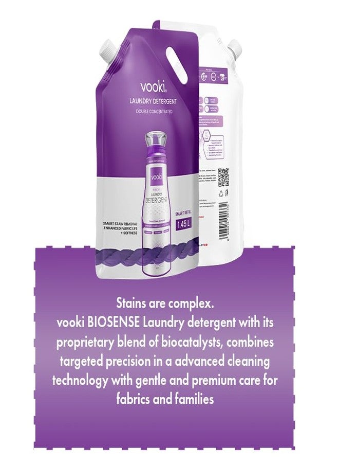 فوكي عبوة إعادة تعبئة سائل غسيل الملابس فوكي بايوسينس للغسالات ذات التحميل العلوي والأمامي، بتركيبة مركزة مضاعفة لإزالة البقع الصعبة، وتحسين عمر الأقمشة ونعومتها - 1.45 لتر - Image 3
