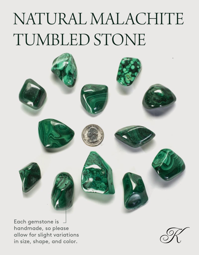 KALIFANO Tumbled Malachite Bundle - AAA+ Jewelry Grade Reiki Crystal Used for Protection and Positive Change - Piedras Caidas for Wicca/Healing (Family Owned) - Image 4