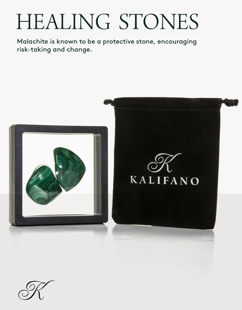 KALIFANO Tumbled Malachite Bundle - AAA+ Jewelry Grade Reiki Crystal Used for Protection and Positive Change - Piedras Caidas for Wicca/Healing (Family Owned) - Image 2