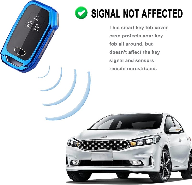 Muxkenper Key Fob Cover for Kia Models - Blue - Image 3