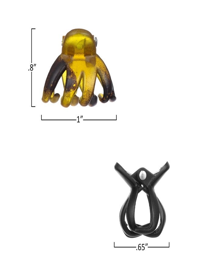 Expressions 24pc Mini Octopus Hair Clips Variety Pack - Clear, Tortoise & Black Professional Quality Hair Accessories For Everyday Styling - Image 5