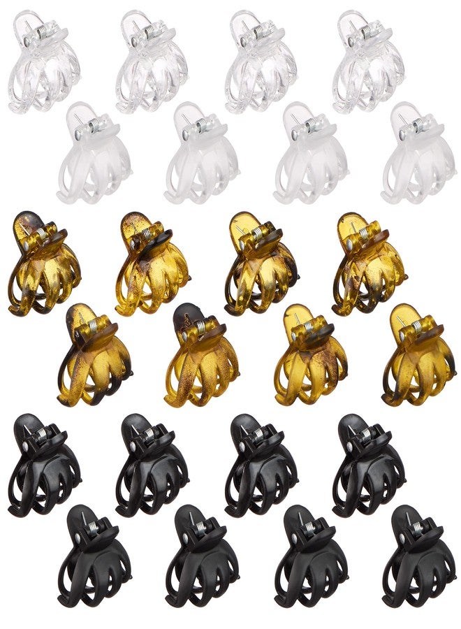 Expressions 24pc Mini Octopus Hair Clips Variety Pack - Clear, Tortoise & Black Professional Quality Hair Accessories For Everyday Styling - Image 1