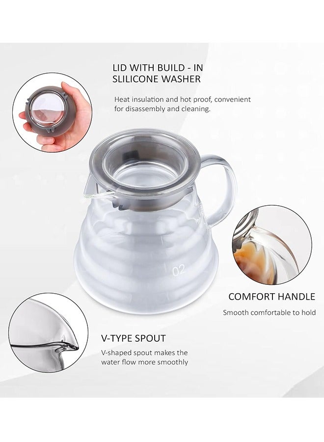 600ml Coffee Server, Standard Glass Coffee Carafe, Coffee Pot, Clear  - Image 2