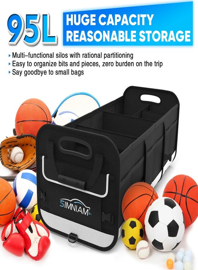 SIMNIAM EXCLUSIVE EXTRAS LARGE Car Trunk Organizer - Multi Compartments Collapsible Car Trunk Storage Organizer with Non-slip Bottom, Reinforced Handle, Securing Straps, for Car, SUV, Truck, Minivan - Image 3