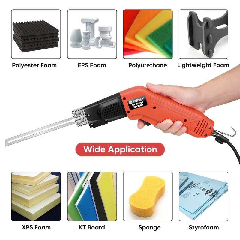 ROMECH Hot Knife Foam Cutter, 200W Air-Cooled Electric Foam Cutting Tool Kit with Blades & Heavy-Duty Case for EPS, XPS, EVA, EPP RM-009 (200W Air Cooled) - Image 3